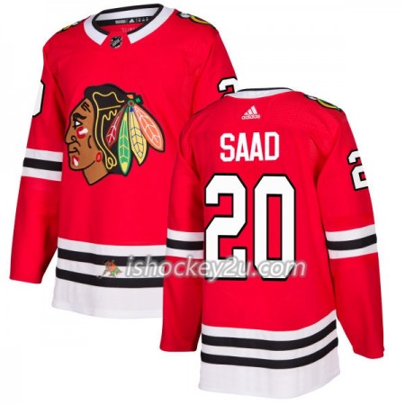 Mænd NHL Chicago Blackhawks Trøje Brandon Saad 20 Adidas 2017-2018 Rød Authentic